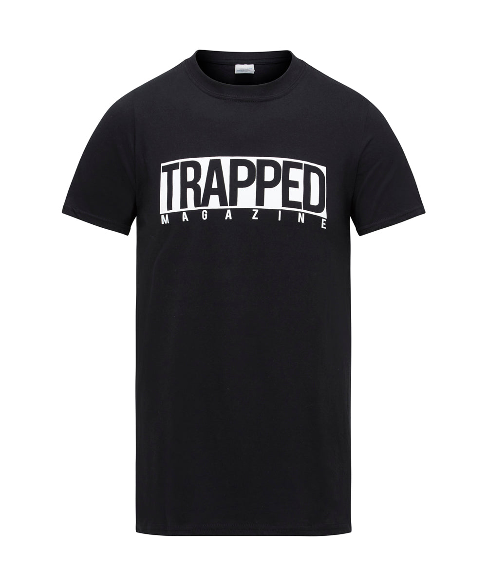 Black Classic Box Logo Trapped Magazine T-Shirt