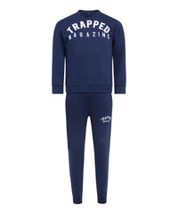 Chenille Slimfit Trapped Magazine Trackset - Blue/White