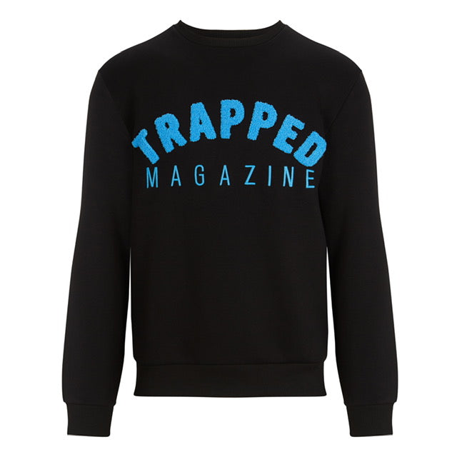 Chenille Slimfit Trapped Magazine Trackset - Black/Blue